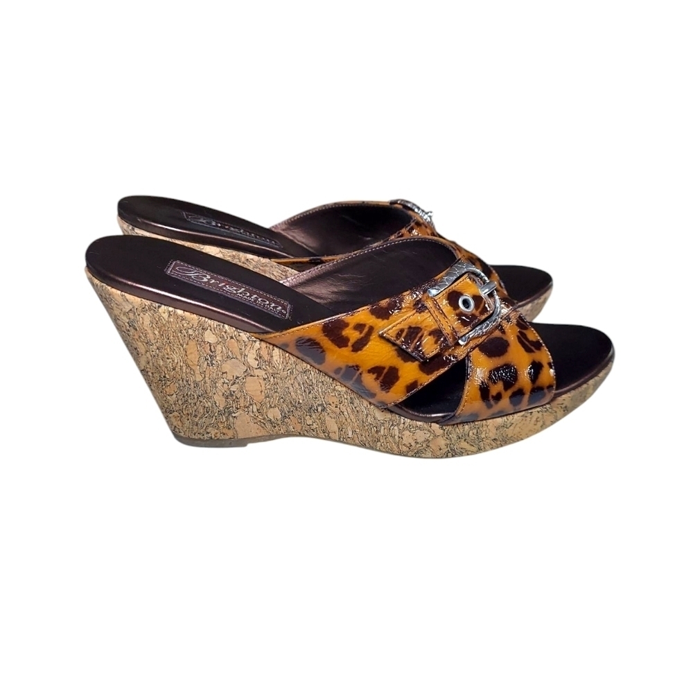 Brighton Summer Leopard Print Wedge Sandals